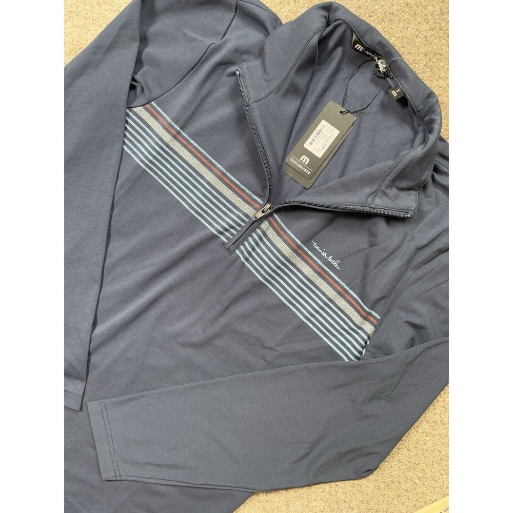New Travis Mathew Mens S Performance Stretch Make Music 1/4 Zip Cloud‎ Pullover